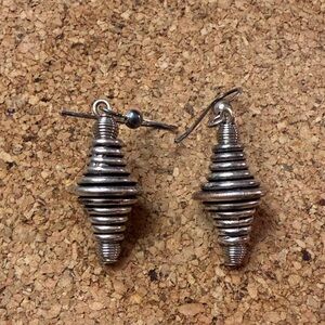 Silver Spiral Drop Earrings